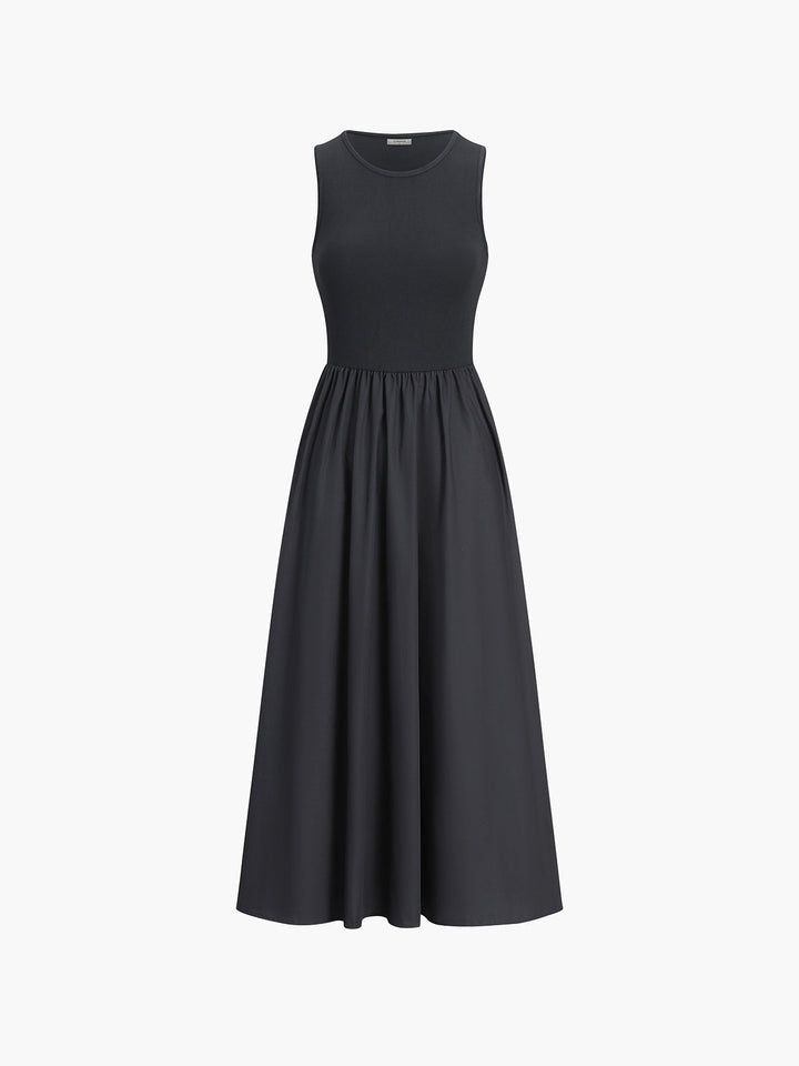 Robe Longue Col Rond Décontracté