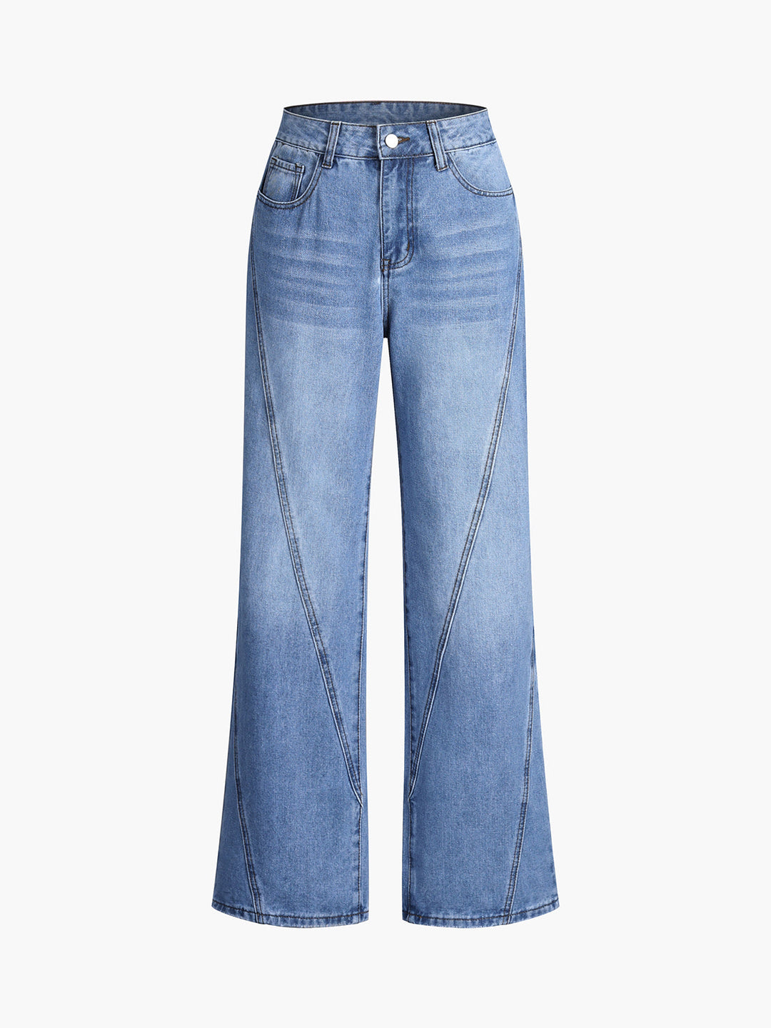 Pantalons Vintage Droits en Denim