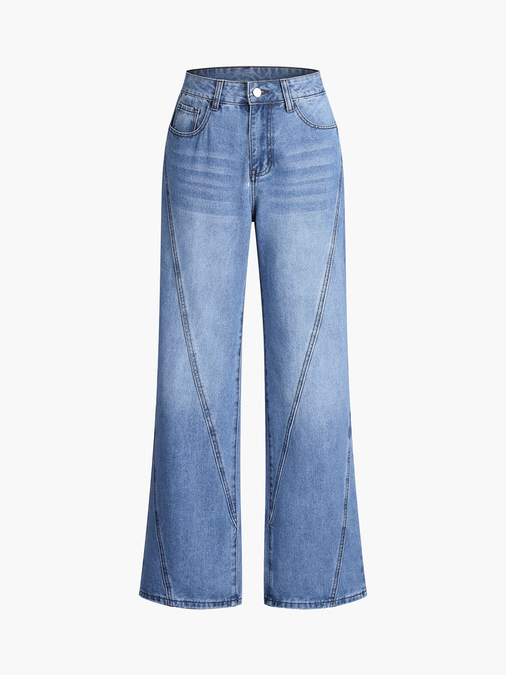 Pantalons Vintage Droits en Denim