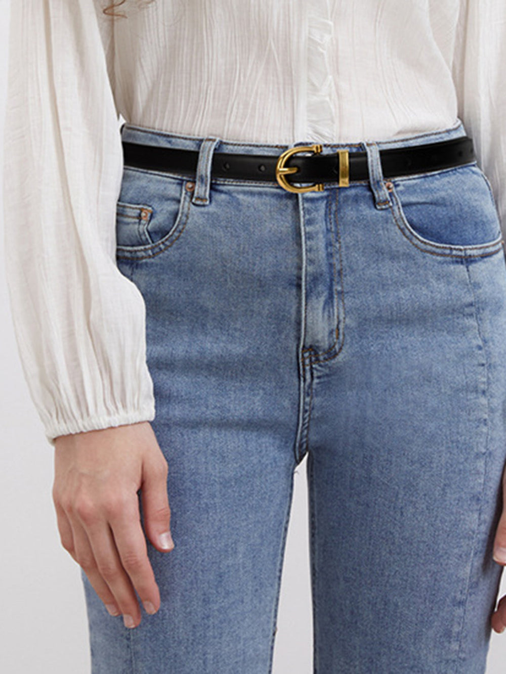 Ceinture à boucle ardillon simple en métal réglable