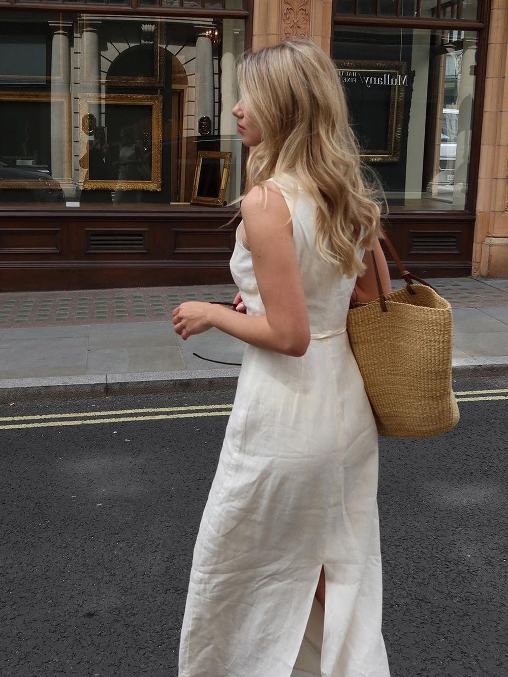 Robe Longue Sans Manches en Coton & Lin