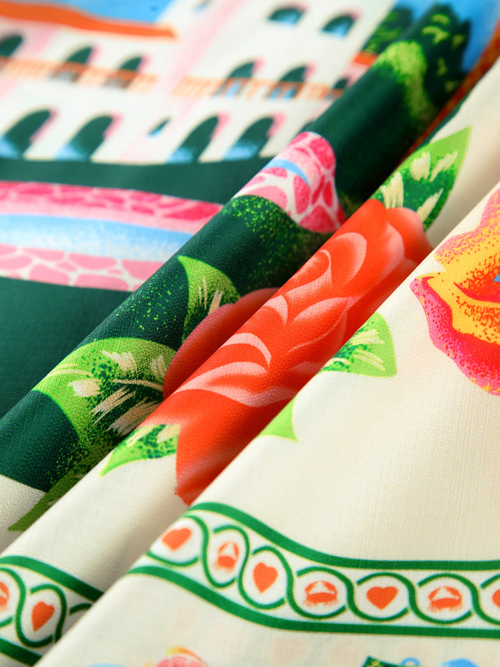 Robe longue décontractée Paradise Print pour femme