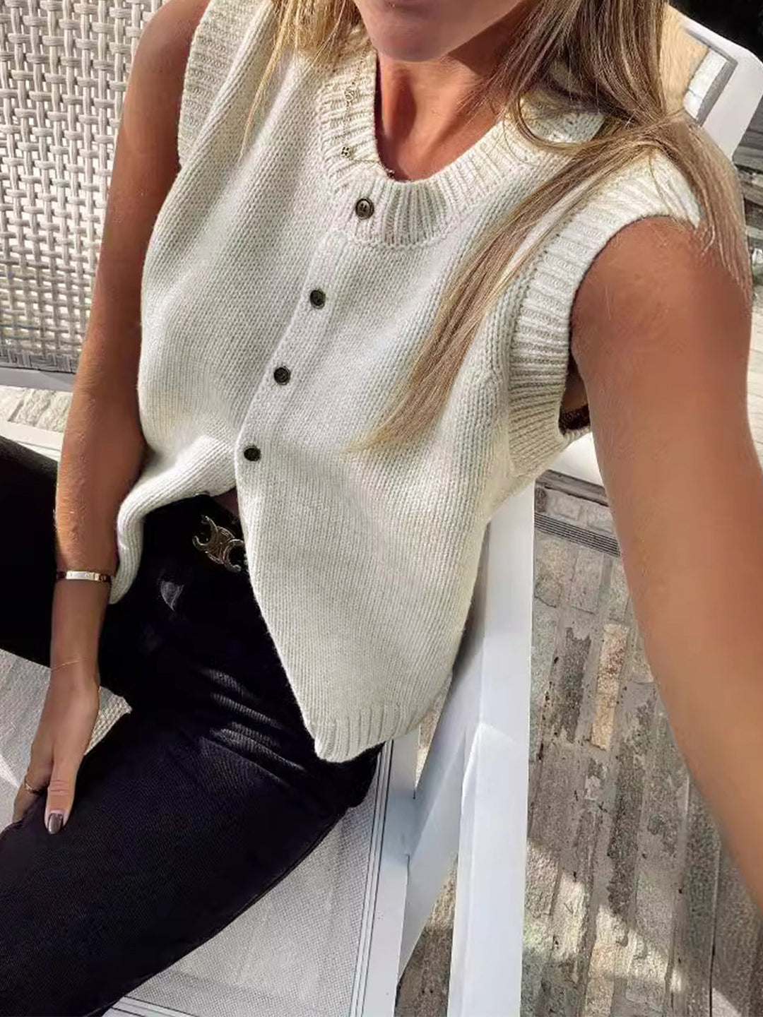 Gilet Boutonné Décontracté