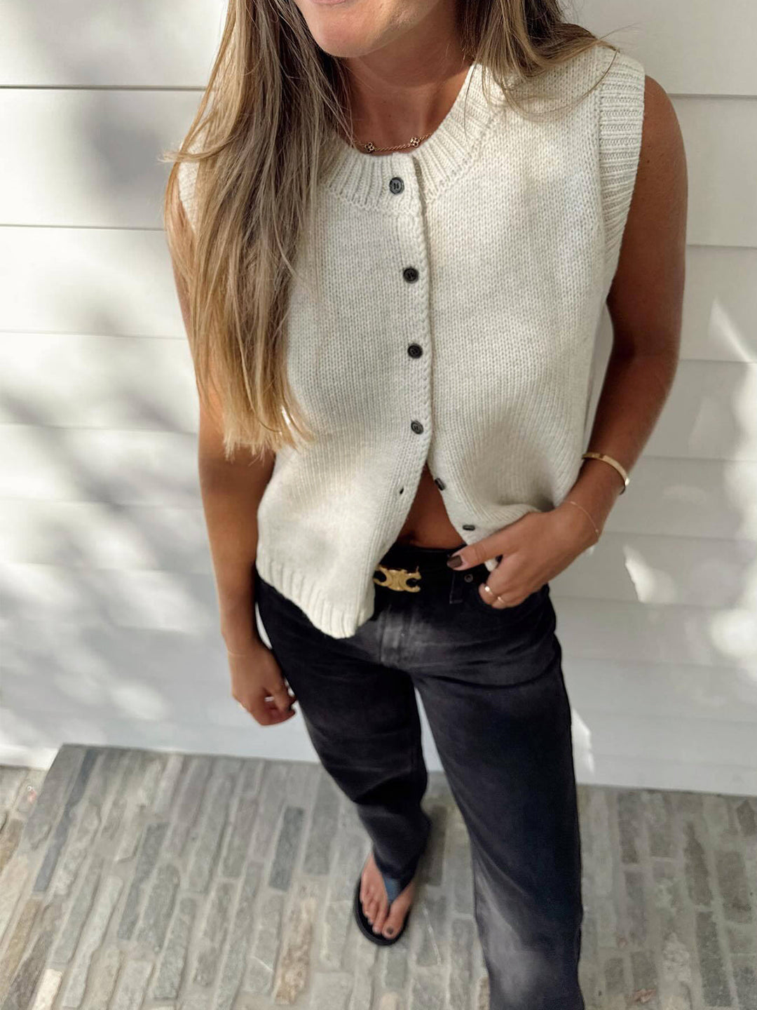 Gilet Boutonné Décontracté