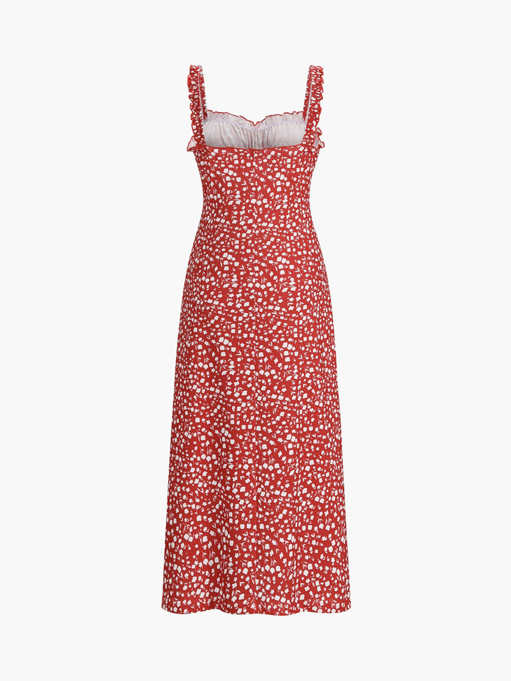 Robe Mi-Longue Bohème Fleurie Vacances