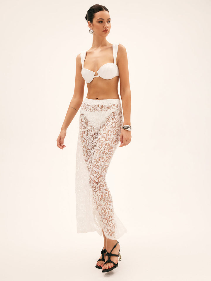 Couvre-maillot en dentelle transparente