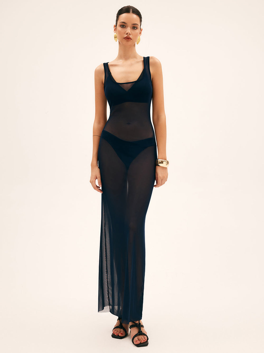 Couvre-maillot en résille transparente