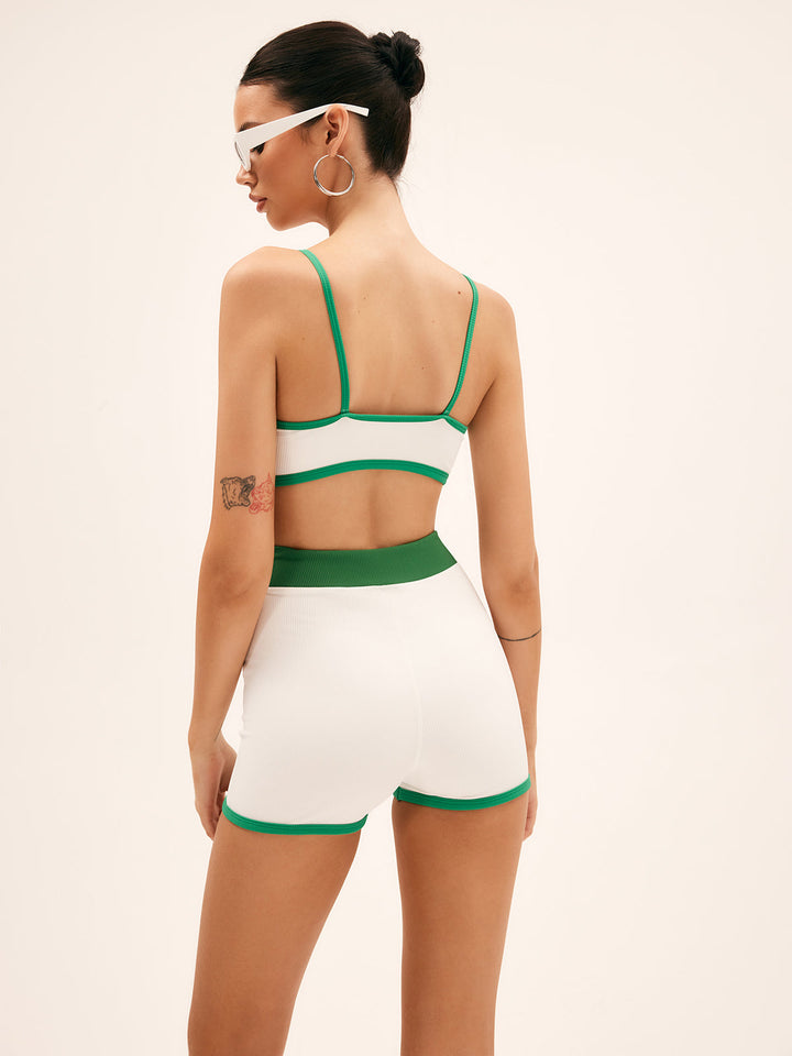 Bas de bikini à contrastes émeraude