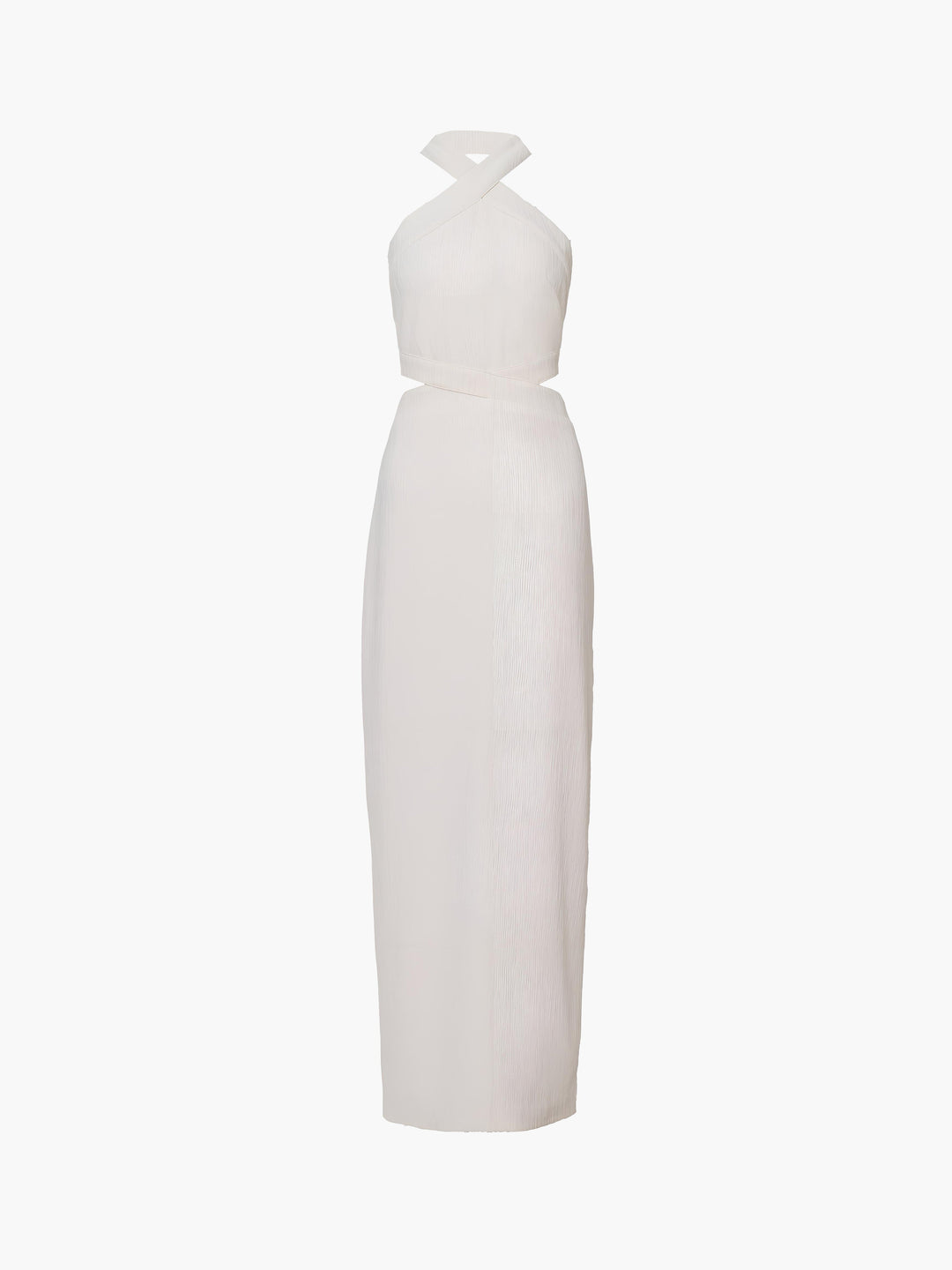 Robe Longue en Tricot Découpée en Croix à Bretelles