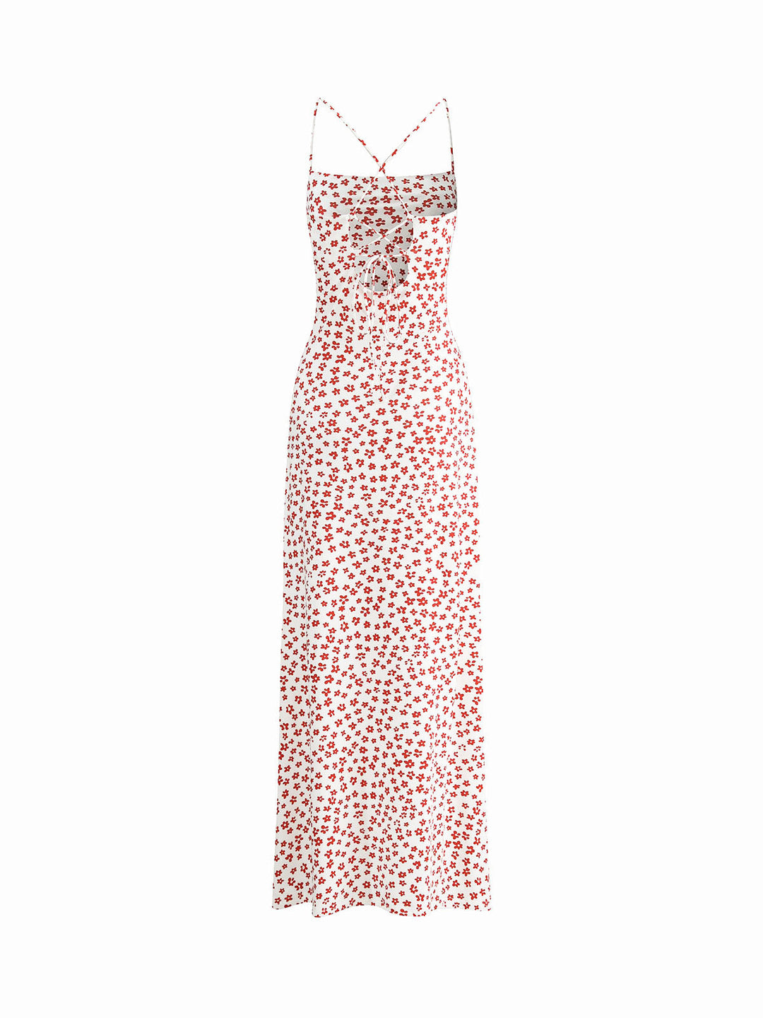 Robe Longue d'été Fluide à Bretelles Croisées et Imprimé Floral