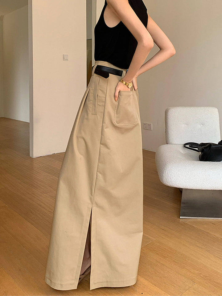 Jupe Longue Maxi Jupe Longue Grande Taille En Coton Sans Ceinture