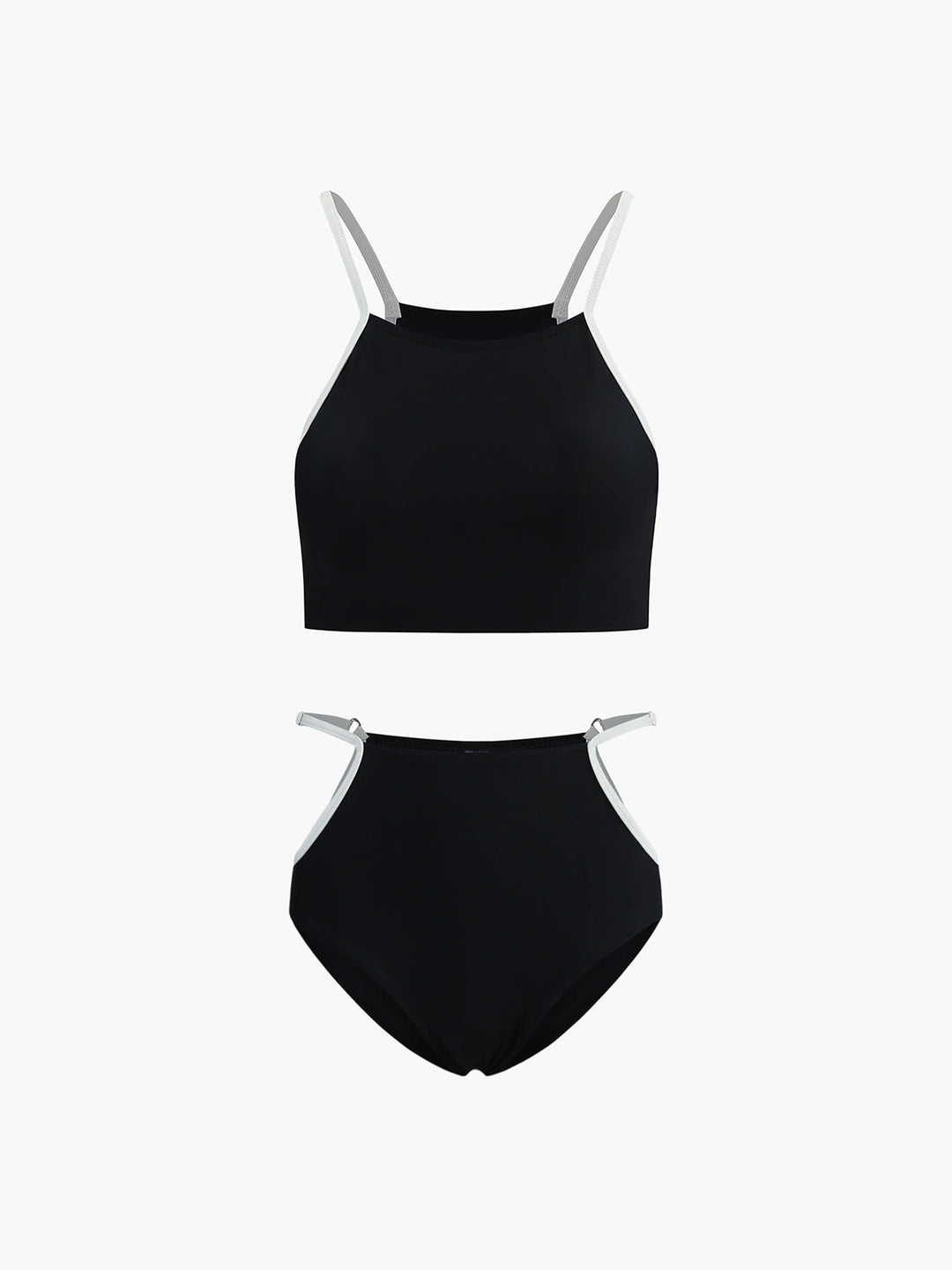Ensemble Bikini Découpé à Liens Contrastés