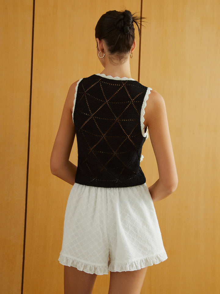 Gilet Débardeur Pull Rosette