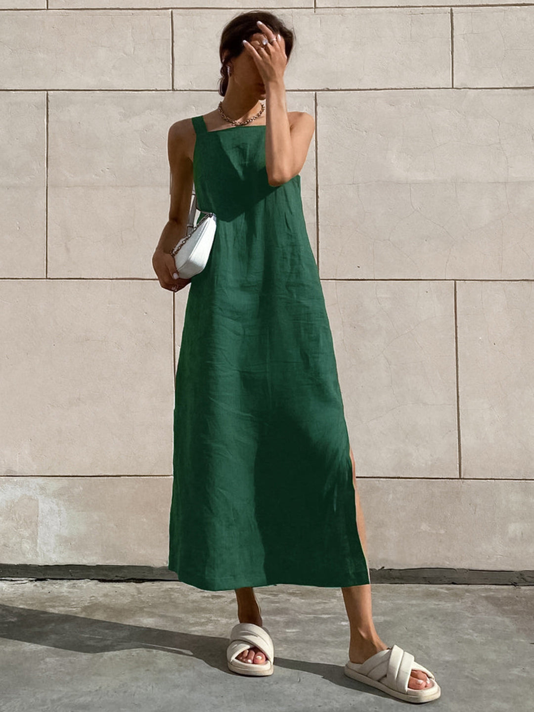 Robe Longue Minimaliste en Coton