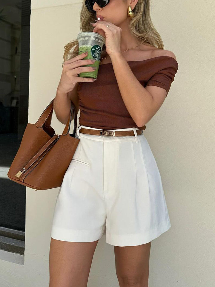 Shorts mi-taille semi-transparents sans ceinture