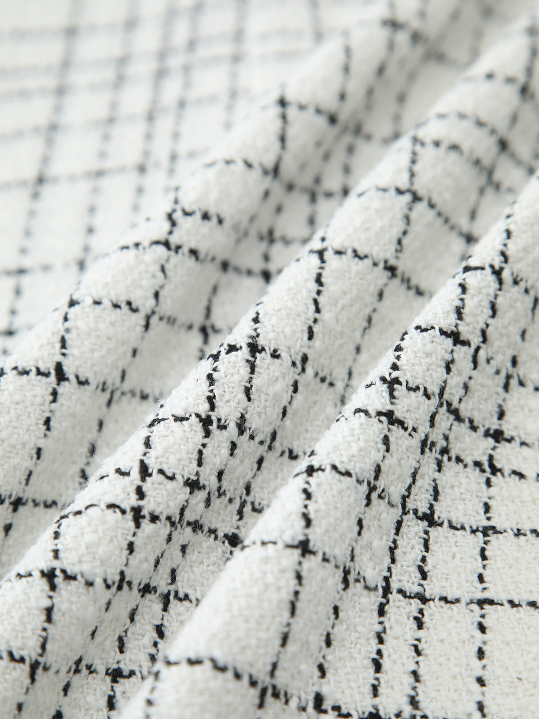 Robe Courte Sans Manches à Boutons en Perle à Imprimé Plaid