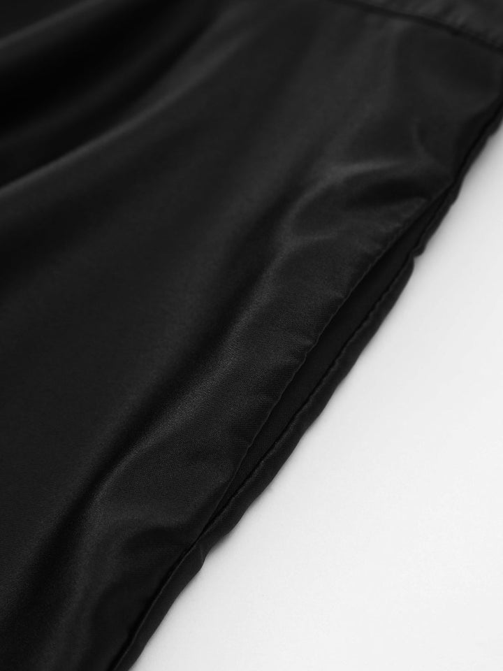Robe Mini Plissée Ouverte au Dos avec Poches et Nœuds en Satin