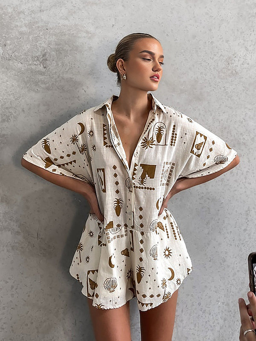 Combinaison "Loosen Print" semi-transparente