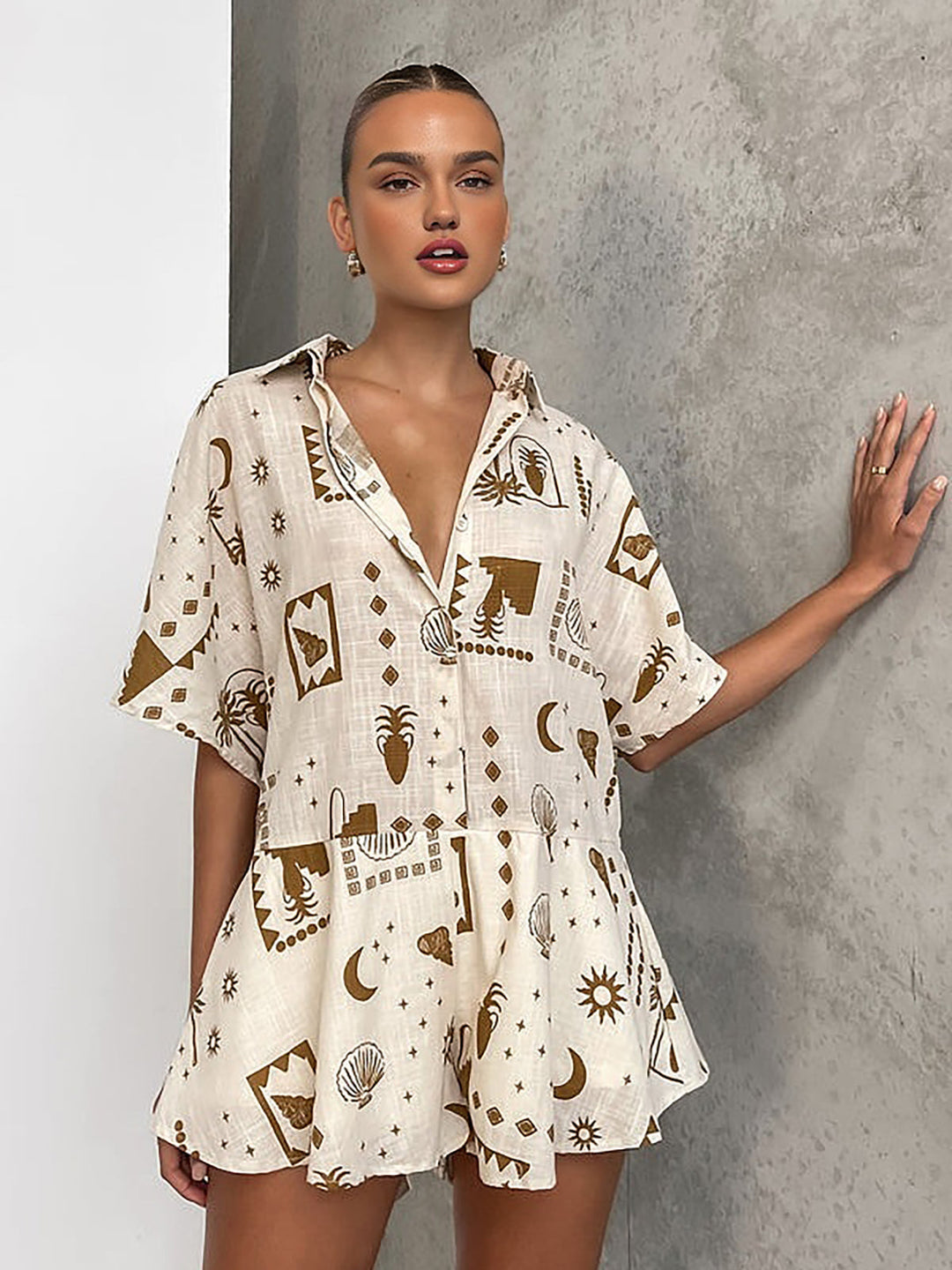 Combinaison "Loosen Print" semi-transparente