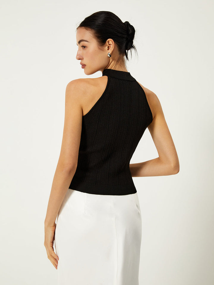 Gilet Pull Asymétrique à Boutons