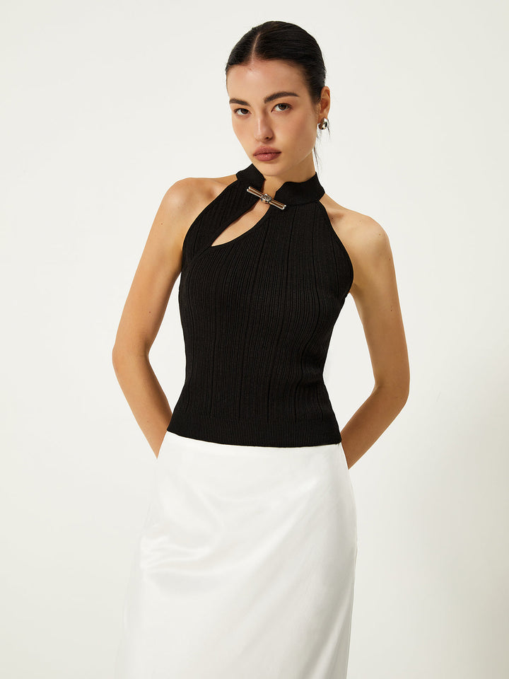 Gilet Pull Asymétrique à Boutons