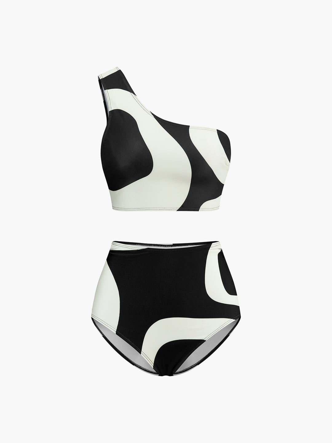 Ensemble de Bikini Asymétrique Bicolore