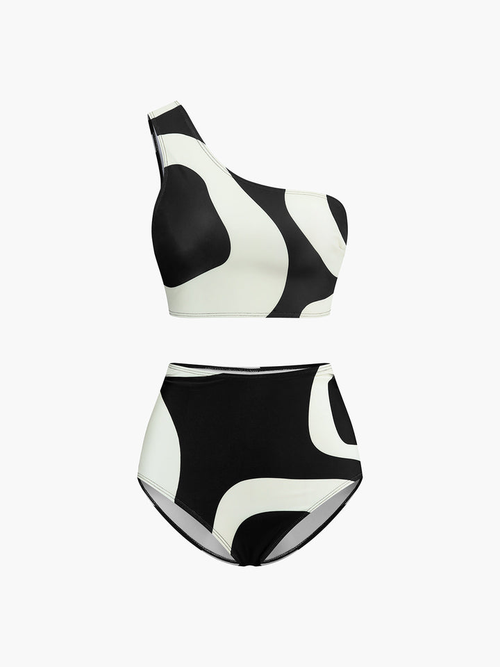 Ensemble de Bikini Asymétrique Bicolore