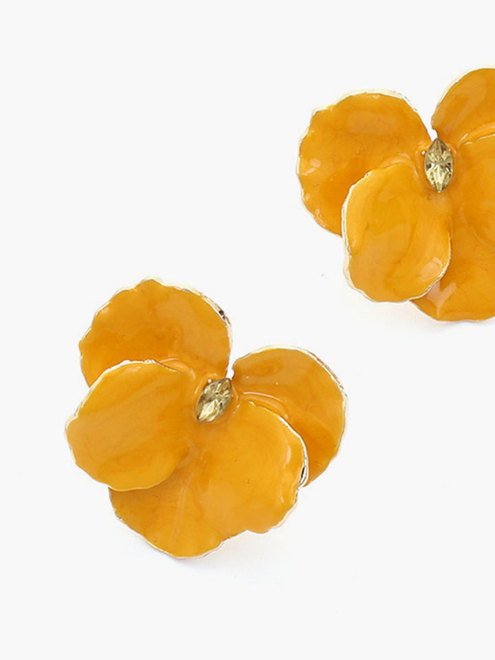 Boucles d'oreilles Fleur à Décoration Strass