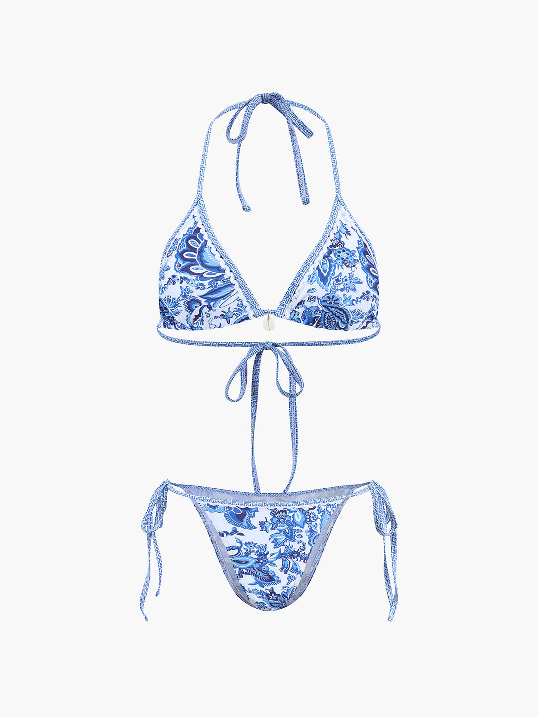 Ensemble Bikini Noué à Manches Habillées Imprimé