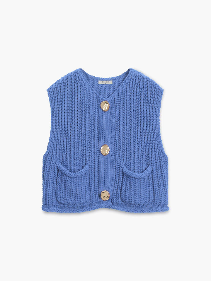 Gilet Boutonné en Mailles
