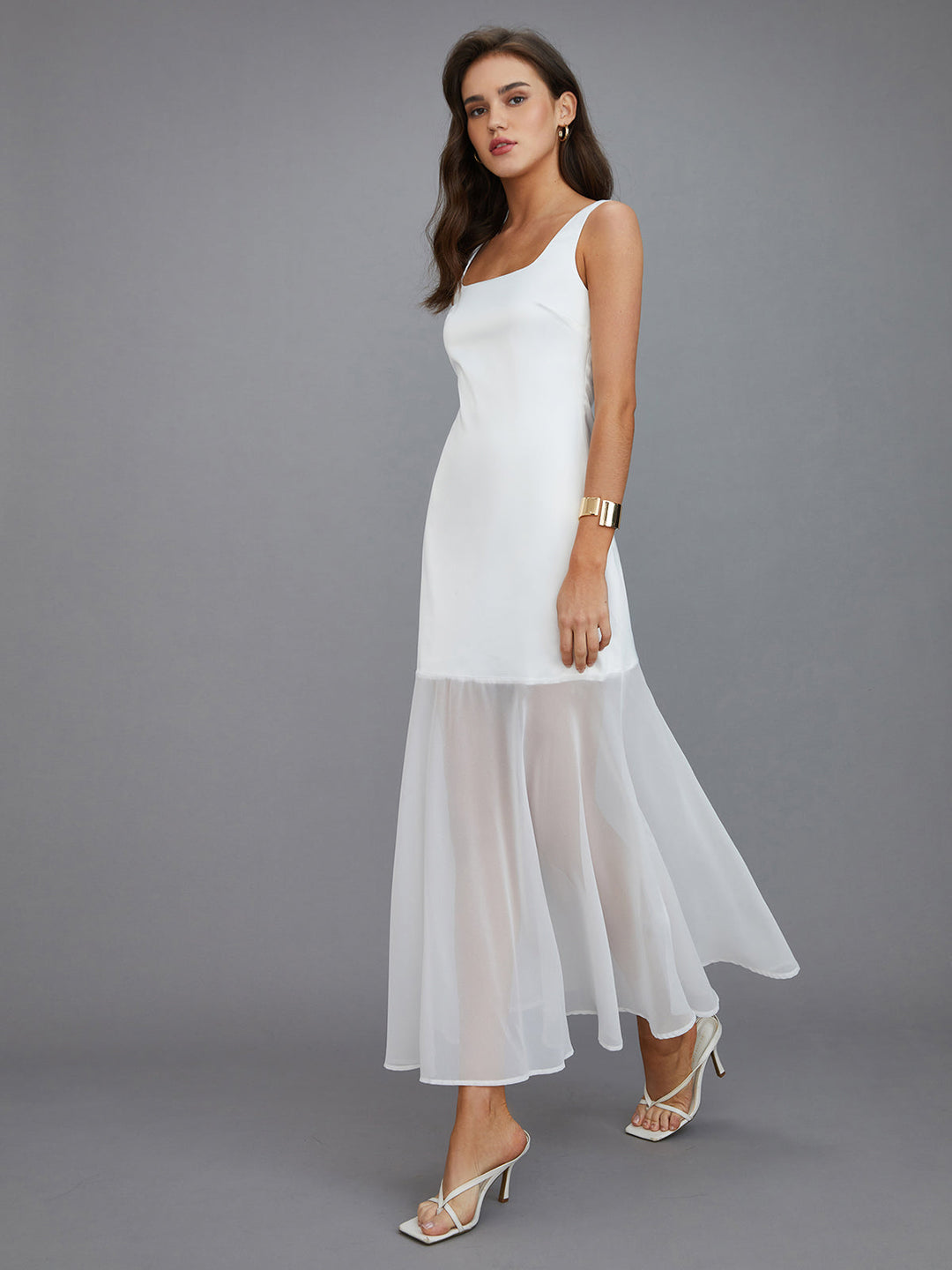 Robe Longue à Superposition Transparente