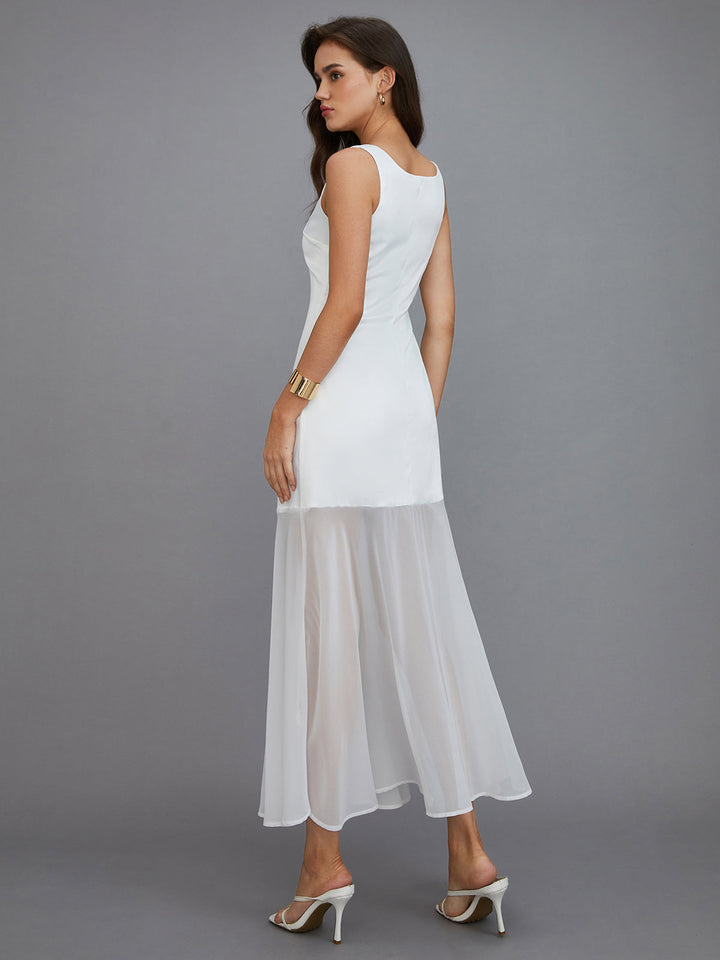 Robe Longue à Superposition Transparente