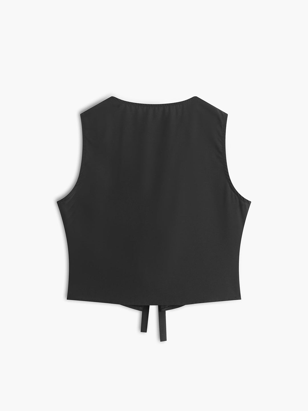 Gilet sans manches à col V avec nouage sur le devant