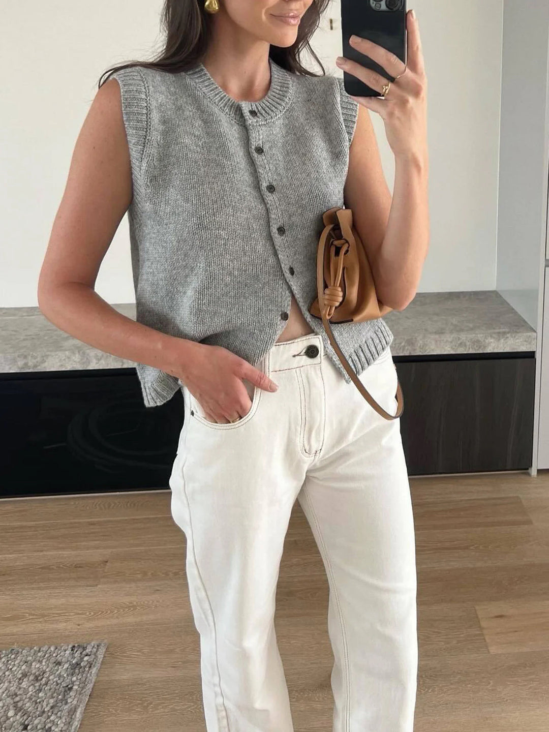 Gilet Boutonné Décontracté