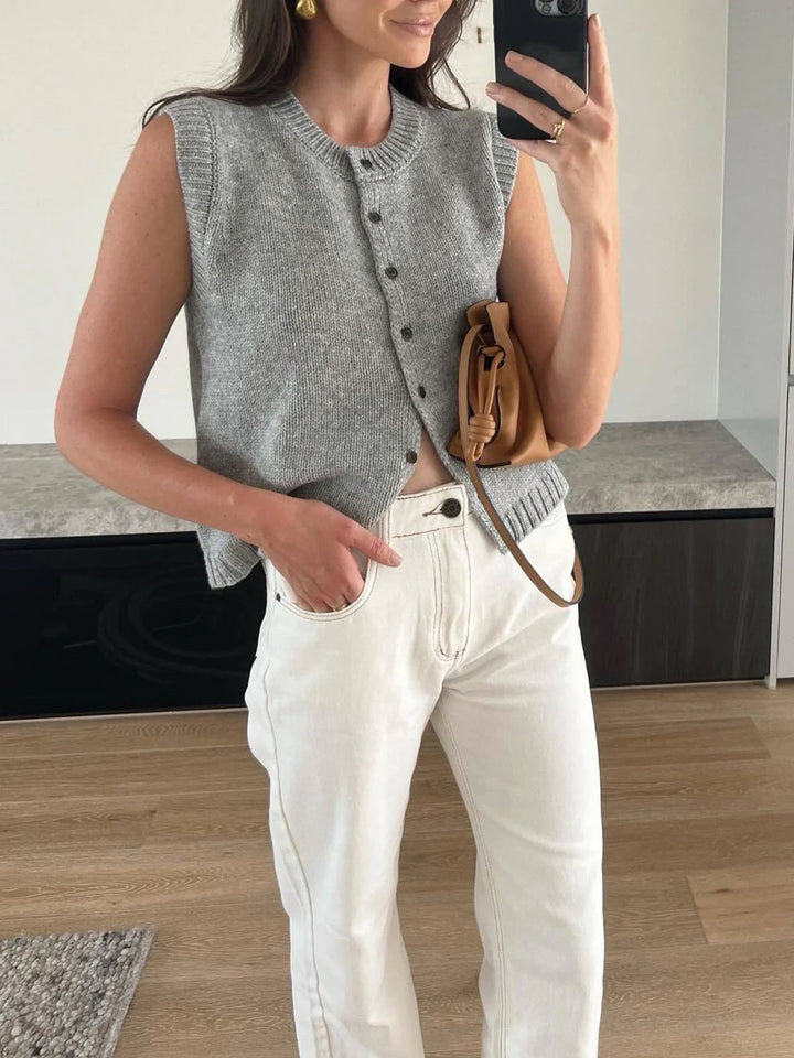 Gilet Boutonné Décontracté