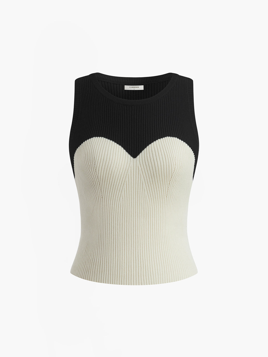 Gilet sans manches ajusté à bordure contrastée