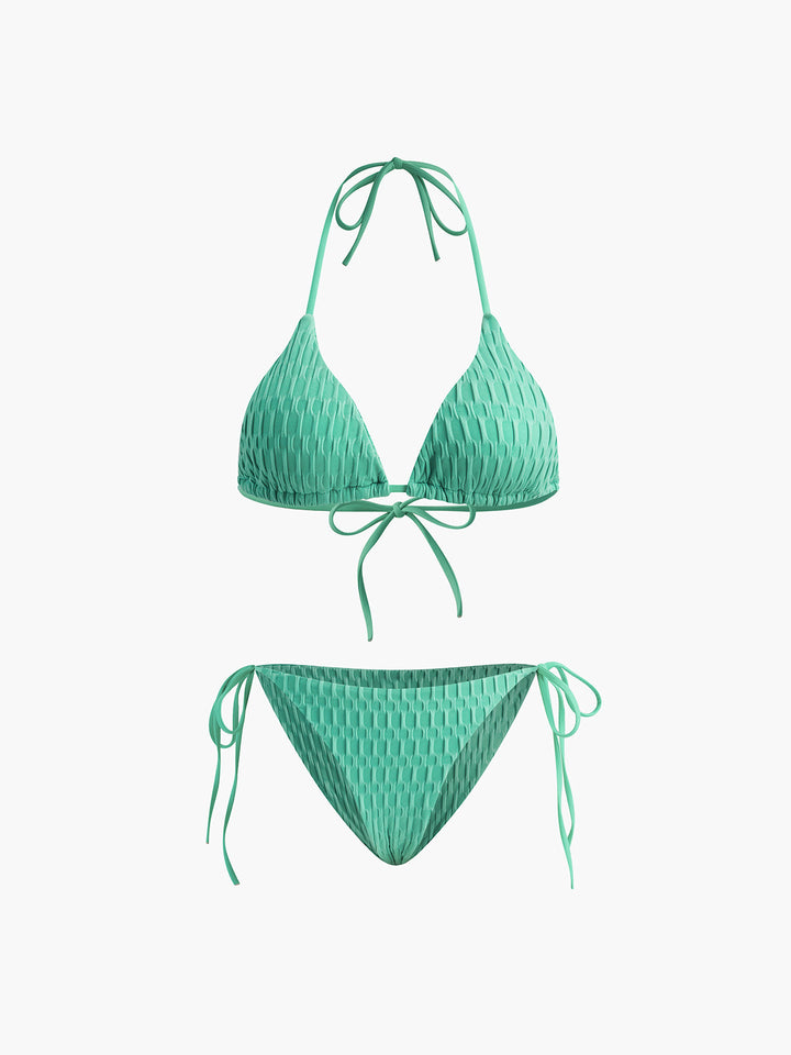 Ensemble Bikini Noué à Encolure Carrée Solide