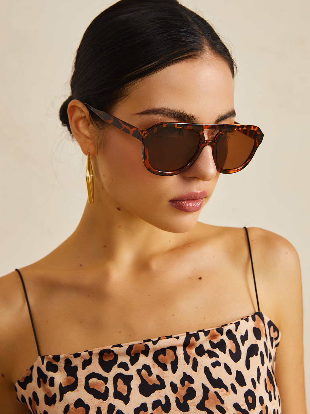 Lunettes de soleil imprimé léopard