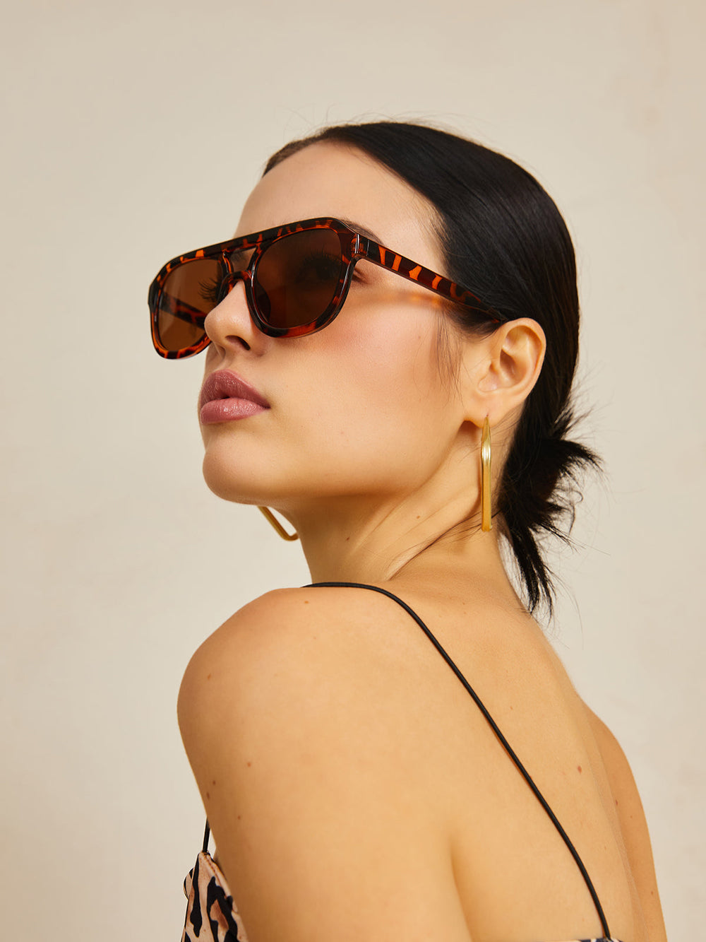 Lunettes de soleil imprimé léopard