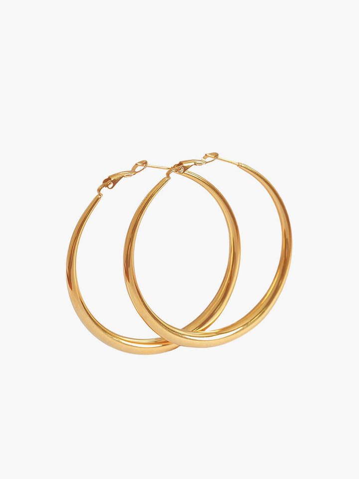 Grandes Boucles d'Oreilles Classiques Dorées
