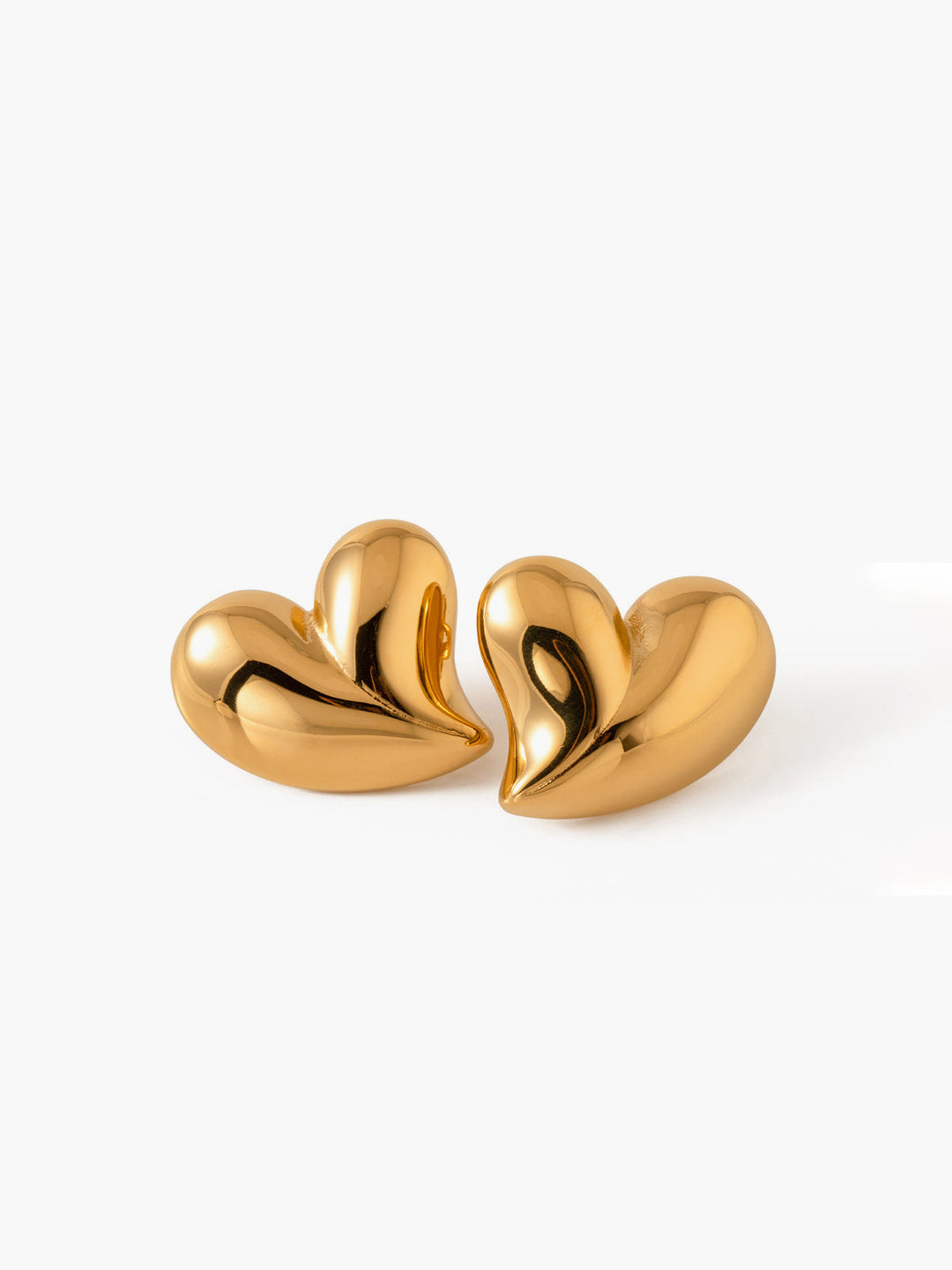 Boucles d'Oreilles Cœur Oversize Doré