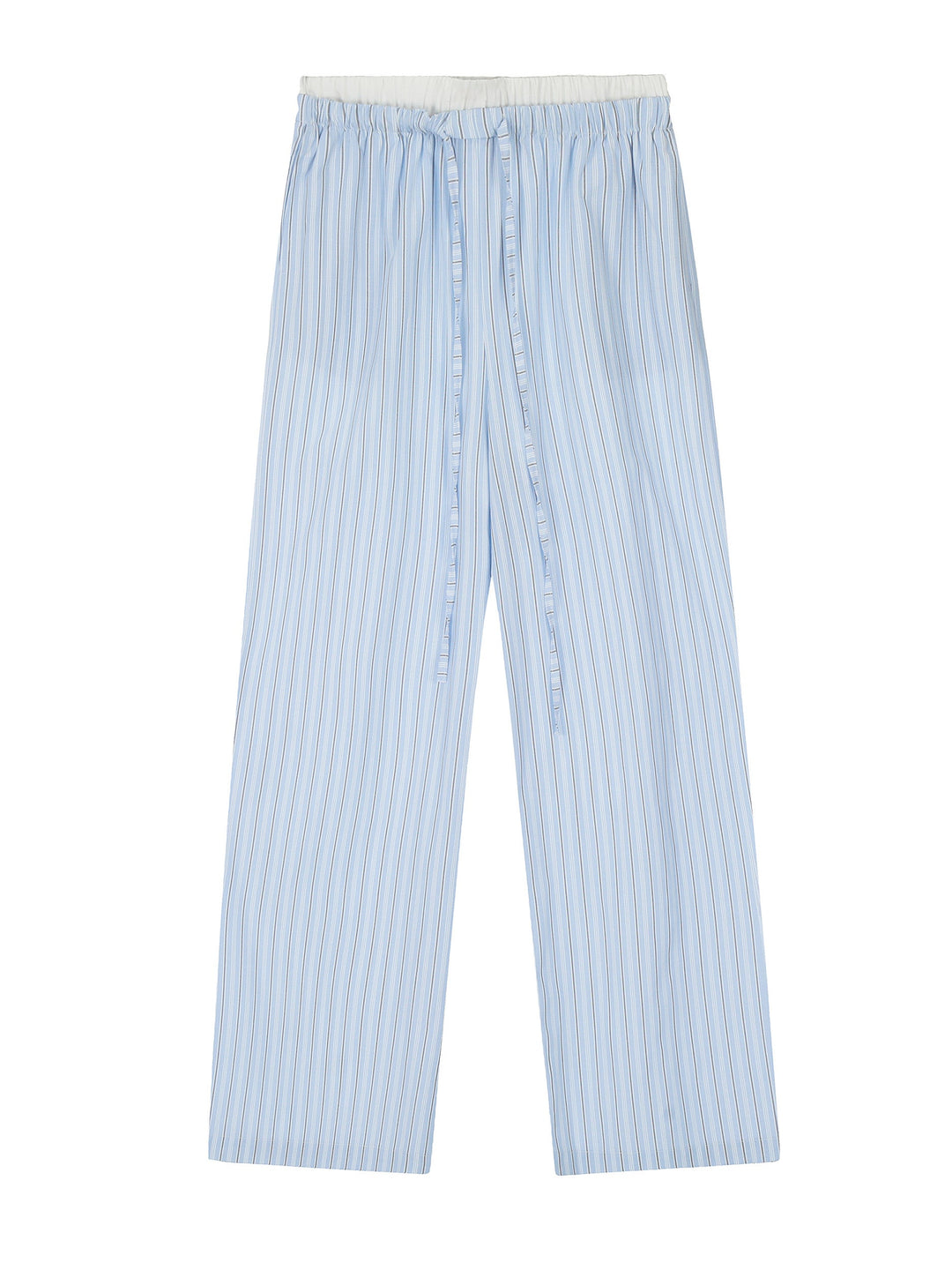 Pantalons Taille Haute Lâche à Double Ceinture et Cravate