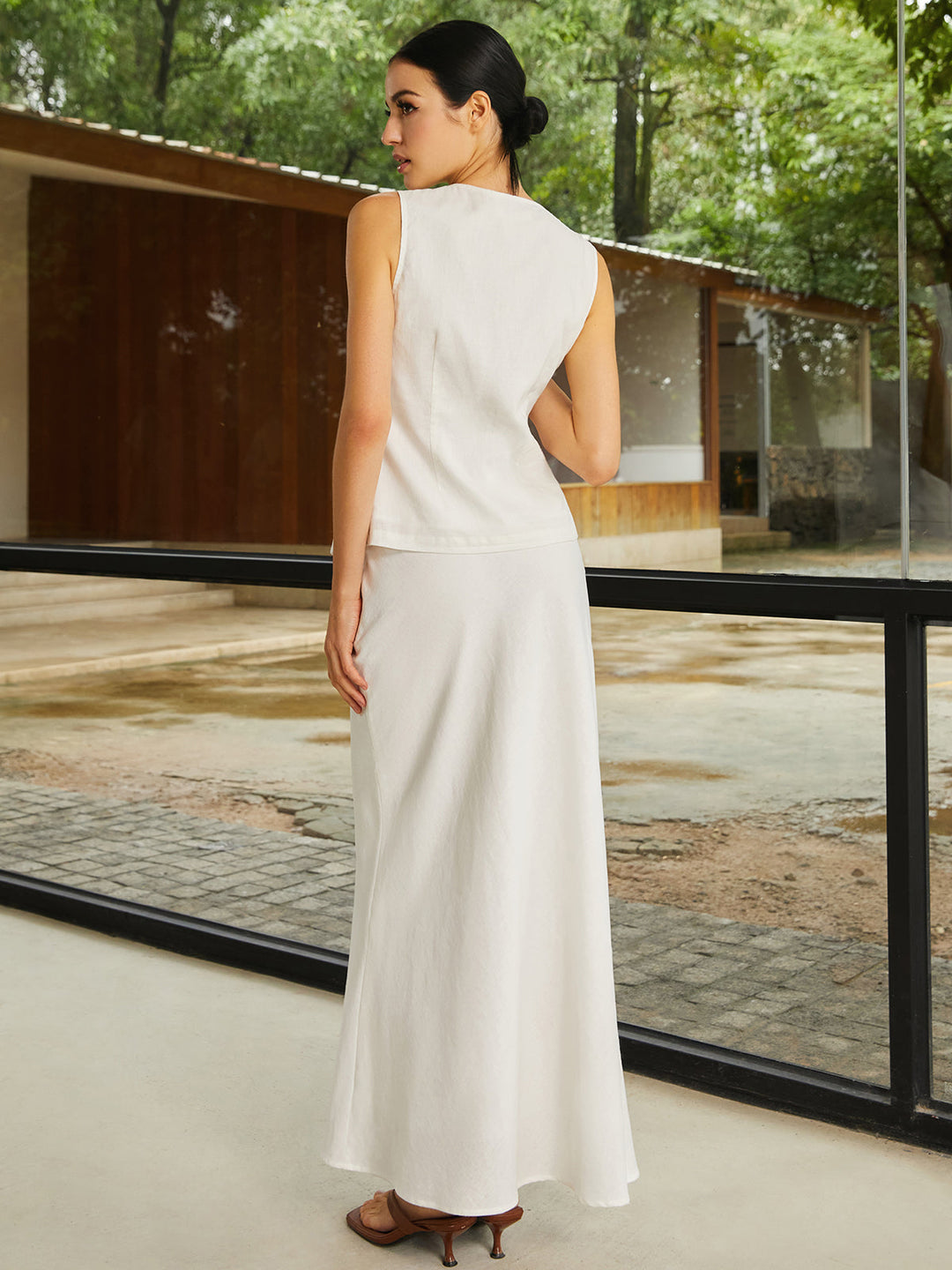 Ensemble Jupe Sans Manches Coton & Lin Uni