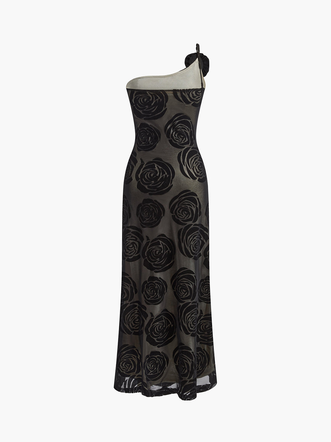 Robe Longue Asymétrique en Jacquard