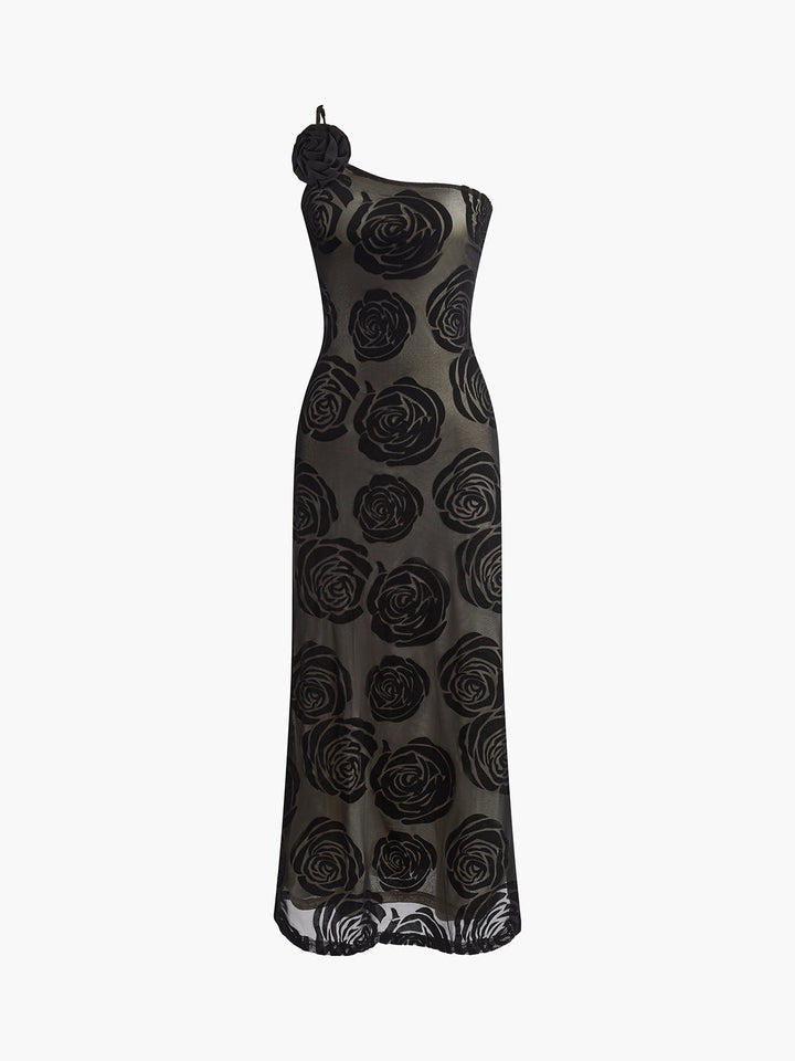 Robe Longue Asymétrique en Jacquard