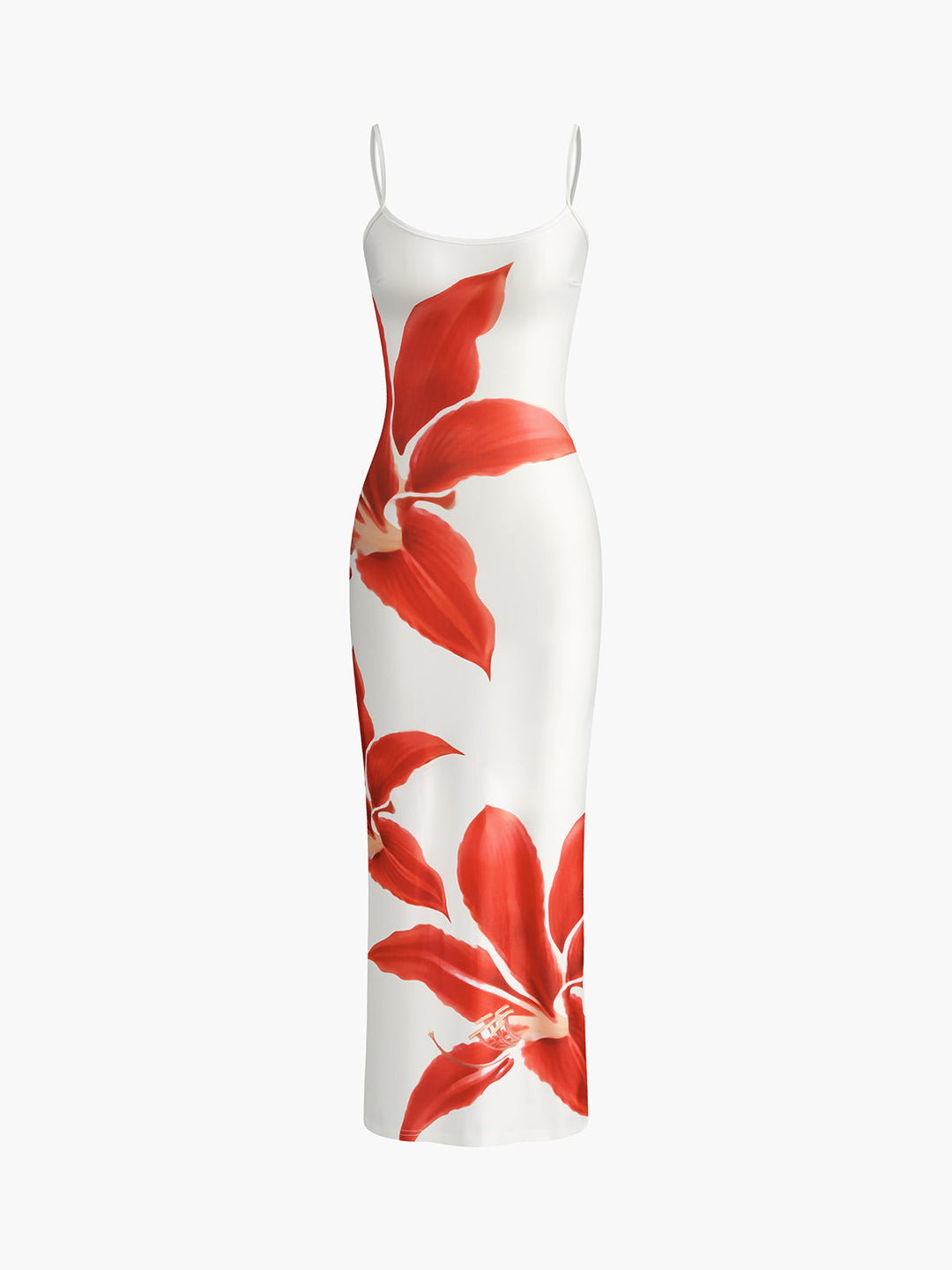 Robe Longue Longue Sans Manches Imprimée Florale
