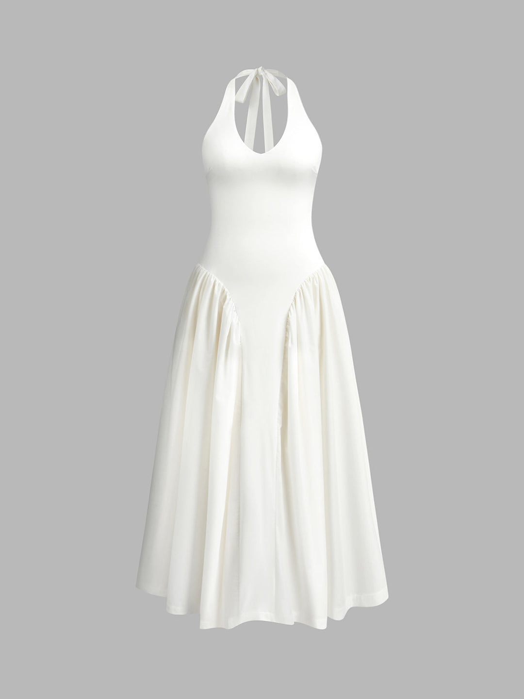 Robe Mi-transparente à Dos Nu à Fermeture Éclair avec Décolleté Plongeant