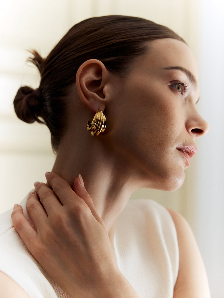 Boucles d'oreilles élégantes style escargot