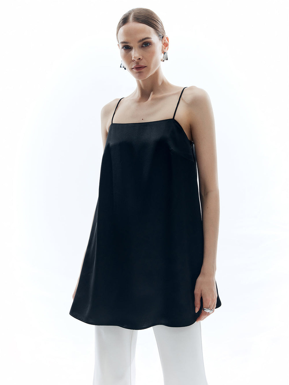 Haut ample en satin uni
