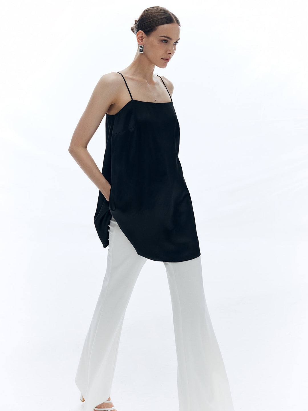Haut ample en satin uni